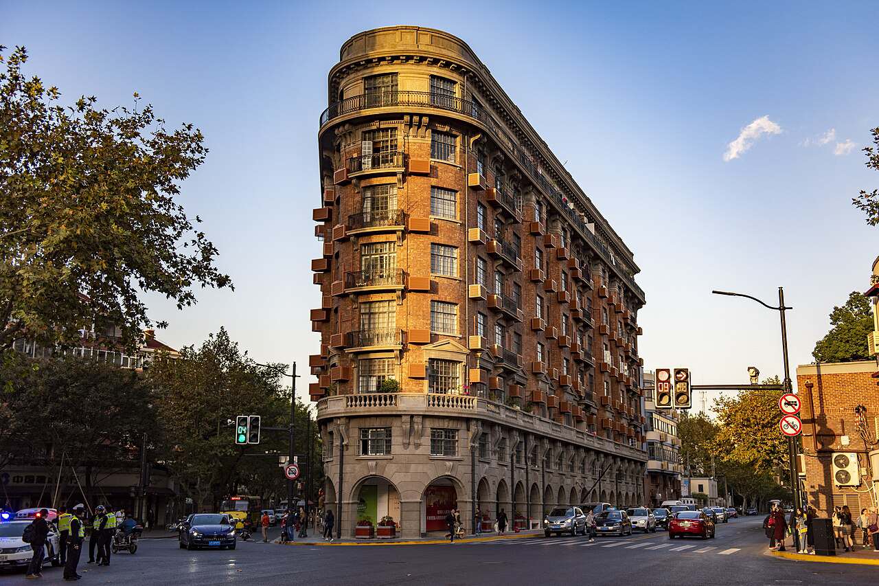 The Wukang Building at the five-way intersection of Wukang Road
