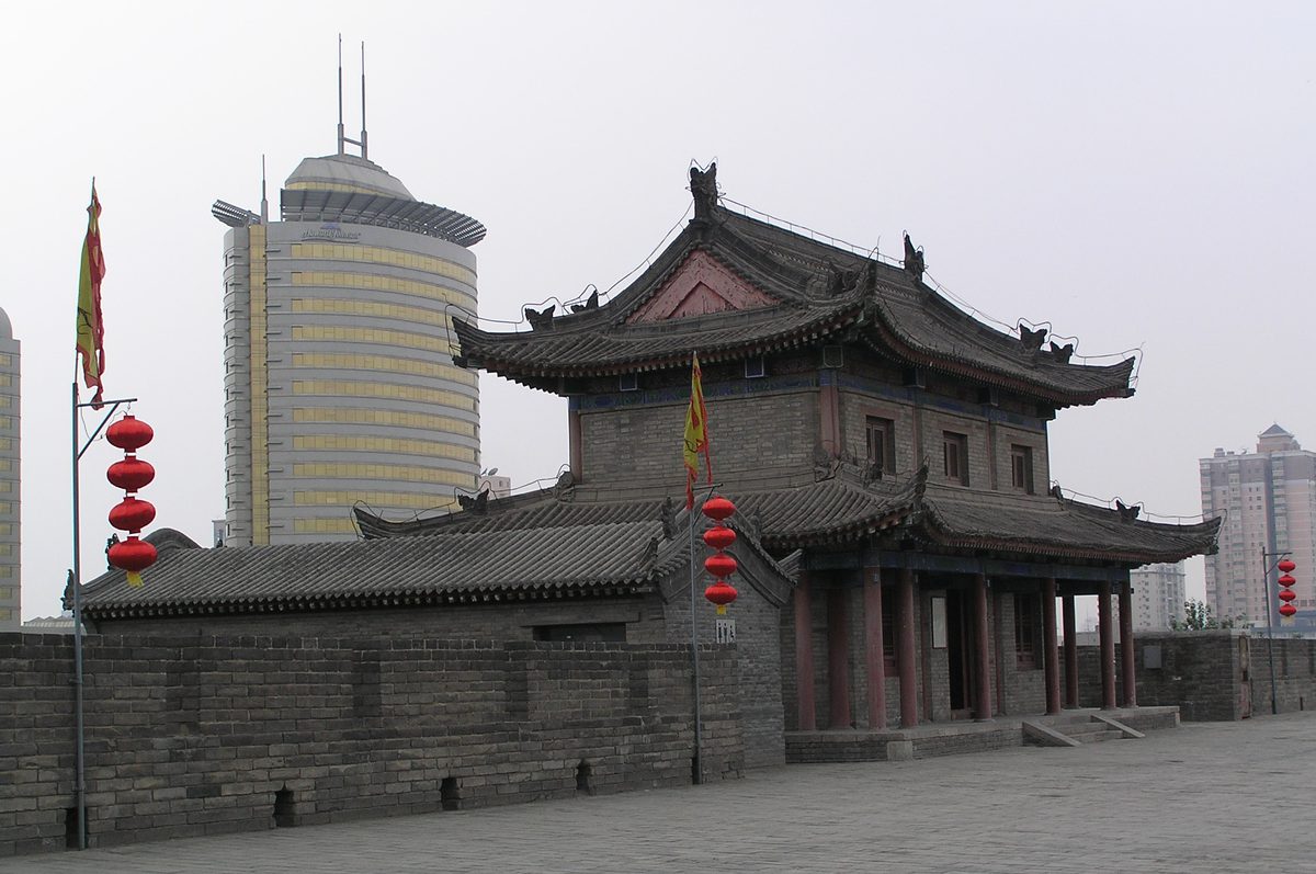 A watchtower on the Ming dynasty (1368-1644) Xi'an city wall